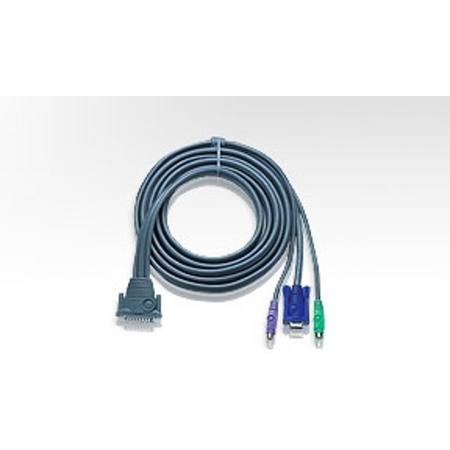 Aten 2L1601P 1.8m Grijs toetsenbord-video-muis (kvm) kabel