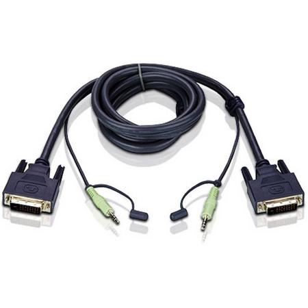 Aten 6ft DVI-D 1.8m Zwart toetsenbord-video-muis (kvm) kabel