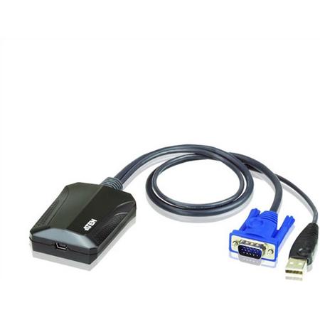 Aten CV211 Zwart, Blauw video kabel adapter