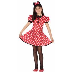 Muizen jurkje / kostuum rood met stippen voor meisjes - verkleedkleding - 140 (10-12 jaar)