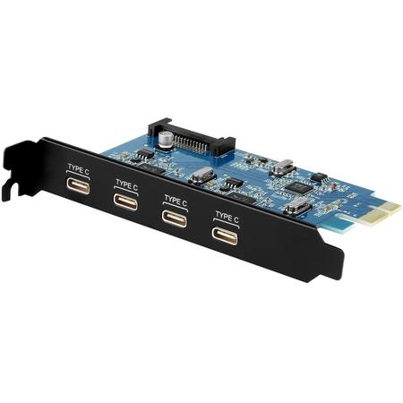 AUKEY PCI Express-kaart 4-poorts USB 3.0 USB C-uitbreidingskaart Type C Compatibel met Windows 2000 / XP / 7/8 / 8.1 en Linux-kernel