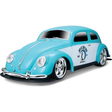 Maisto Radiografische Bestuurbare auto schaal 1:10 1951 VW Beetle (Blauw/Wit)