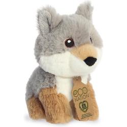 Pluche dieren knuffels wolf van 13 cm - Knuffeldieren wolven speelgoed