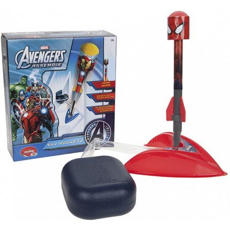 Avengers Raket - marvel - schiet raket - bedienen met voet - foamraket - rood/blauw
