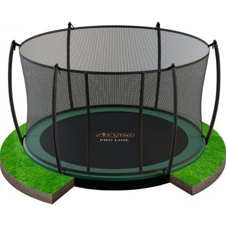 PRO-LINE ø305 FlatLevel trampoline met net, groen