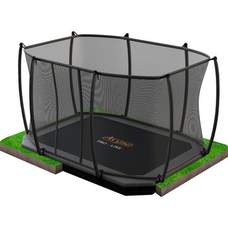 Pro-Line 315x225 FlatLevel trampoline met net, grijs