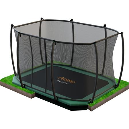 Pro-Line 315x225 FlatLevel trampoline met net, groen