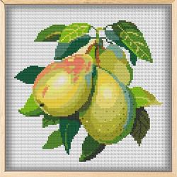 Borduurpakket MANDALA Pears & Leaves - AWSOME PATTERNS - telpatroon om zelf te borduren