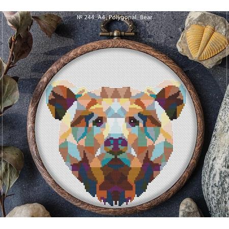Mandala Borduurpakket Polygonal Bear