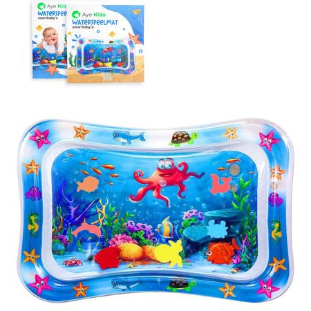 AyeKids Waterspeelmat Baby - Watermat - Speelkleed - Water Speelmat - Opblaasbaar - Babygym - Blauw