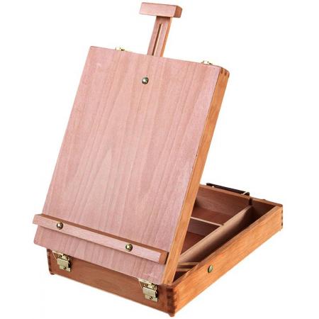 Ayoo® draagbare houten tekenkoffer - Schilderskoffer - Tafelezel - Schilderskist - Schildersezel