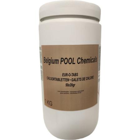 BelgiumPool Tabs Chemicals 50x20gr - Chloortabletten Zwembad - chloor tabletten - chloortabletten jacuzzi - spa - whirlpool - zwembad - tabletten zwembad - shock - ontsmetting - opzetzwembaden