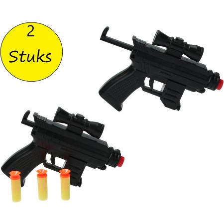 Speelgoed Pistool Duo Play set 2 stuks – voor Zachte Kogels en Darts – Soft Bullet Gun 16cm – Schiet Speelgoed – Soldier Combat