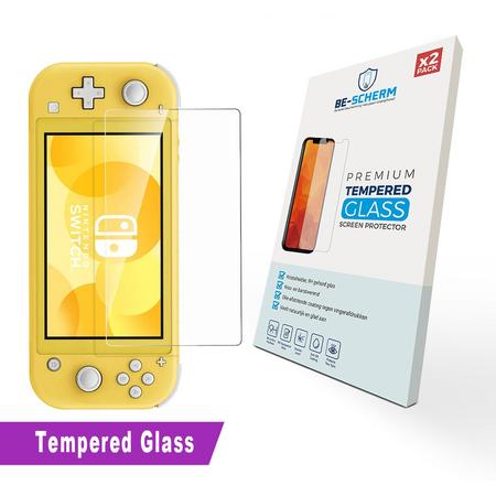 BE-SCHERM Nintendo Switch Lite Screenprotector Glas (2x) - Tempered Glass - Ultra Clear