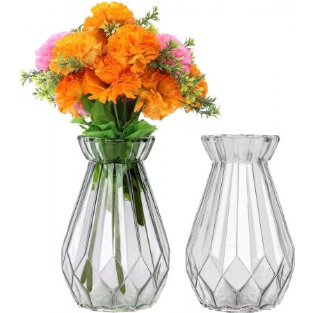 Belle Vous Helder Kristal Glas Vazen (2 Pak) – 15 cm – Modern Decoratieve Cylinder Glas Bloemen Vaas Set voor Huis Kopstuk en Kantoor Decoratie