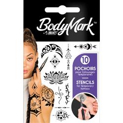 BIC Bodymark 16 tatouage stencils - stickers voor op de huid - 1 pak van 16 stencils