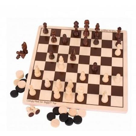 Bigjigs - Dammen & schaken set
