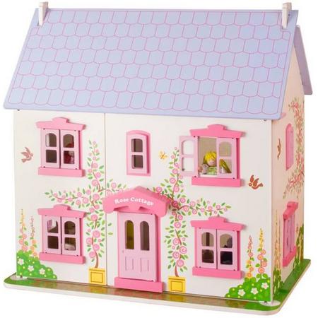 Bigjigs - Poppenhuis - Rose Cottage - Inclusief meubilair en familie