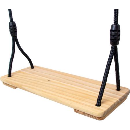 BOOST2 schommelplankje van hout luxe zwart touw
