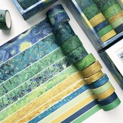   - Klassieke Washi Tape Set - 12 roll – Kunst - geometrisch patroon - Decoratief - DIY Scrapbooking - Dagboek - Album Sticker - Plakband Briefpapier - 3m lange