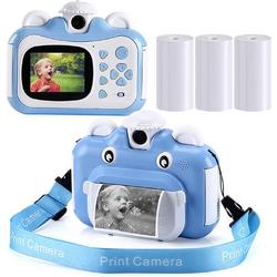BP Kindercamera met Fotoprinter - Kinderfototoestel - Mini Printer - Foto Printer - 1080P HD - Inclusief 32GB SD kaart - Blauw