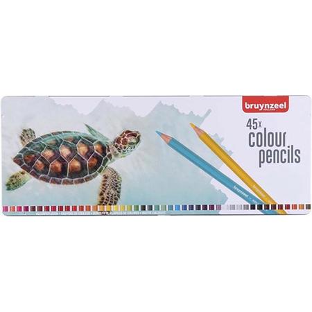 Bruynzeel 45 kleurpotloden - metalen blik - schildpad