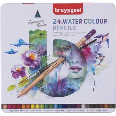 Bruynzeel Expression 24 aquarelpotloden - blik - met penseel