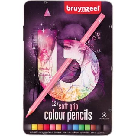 Bruynzeel Teens blik 12 soft grip kleurpotloden