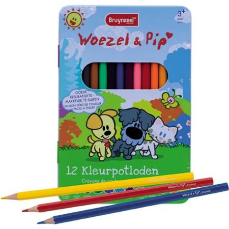 Woezel & Pip blik 12 kleurpotloden