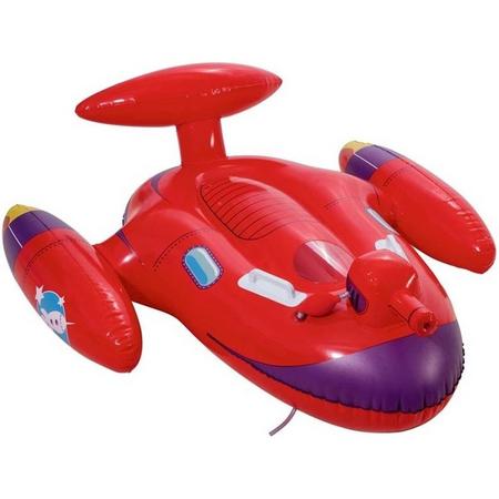 Opblaasbaar ruimteschip met waterpistool - kind- zwembadspeelgoed109x89cm - rood