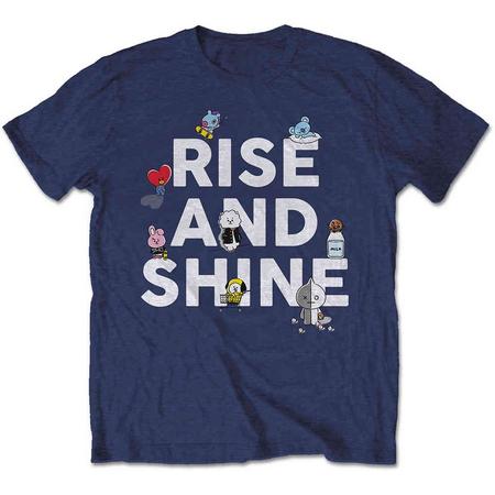 BT21 Heren Tshirt -L- Rise And Shine Blauw