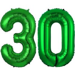 Ballon Cijfer 30 Jaar Groen Helium Ballonnen Verjaardag Versiering Cijfer ballonnen Feest versiering Met Rietje - 70Cm