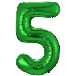 Ballon Cijfer 5 Jaar Groen Helium Ballonnen Verjaardag Versiering Cijfer ballonnen Feest versiering Met Rietje - 70Cm