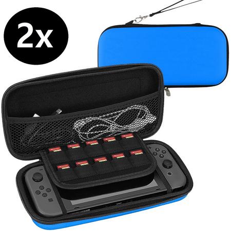 Bescherm Hoes Geschikt voor Nintendo Switch Lite Hoesje Case Hard Cover - Blauw - 2 PACK