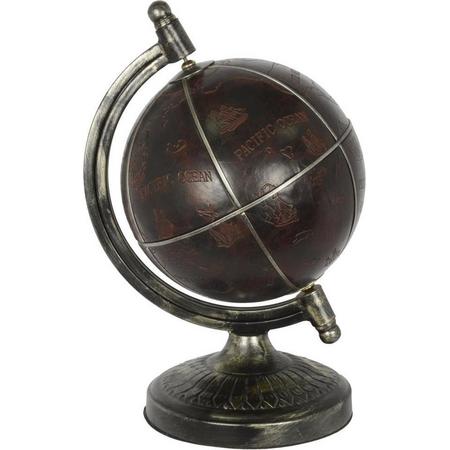 Klassieke wereldbol op standaard - Wereldbol - Metaal - 35,2 cm hoog