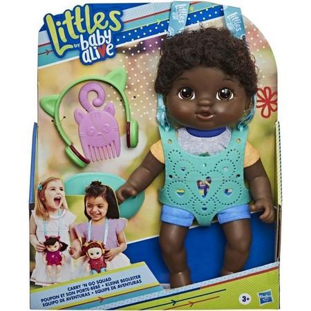 Hasbro Littles By Baby Alive, Carry N Go Squad, Little Theo Black Curly E6646 / E7177