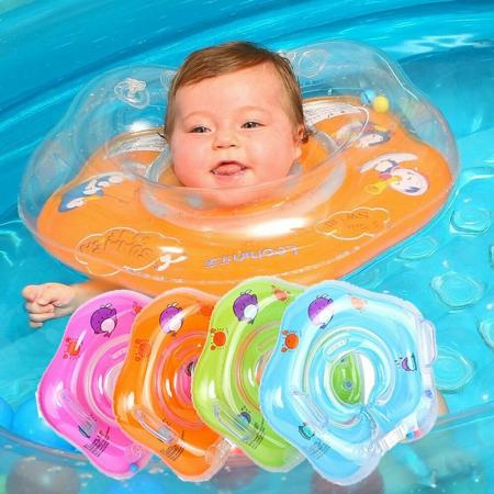 Zwemring – Zwemkraag – Zwemkraag Baby - Opblaasbare Nekring - Baby Zwemband – Nekring - Zwemring Oranje – 3-18 maanden – Babyfloat – Baby Zwemring