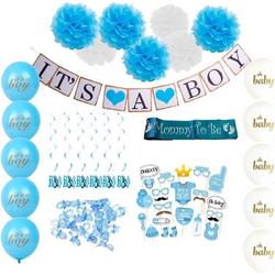 Babydouche Babyshower Geboorte Versiering - Its a boy blauw - baby shower decoratie jongen