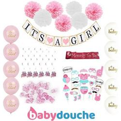 Babydouche Babyshower Versiering meisje - baby geboorte decoratie Its a girl - versier pakket roze