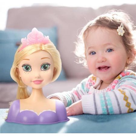 Babyfi ® - Multifunctionele kappop voor meisjes - Inclusief diverse haar accessoires & make-up - Prinses - Kaphoofd voor kinderen - Schminkpop - Kapkop - Haar en make-up styling hoofd - Oefenhoofd - Upgrade 2020