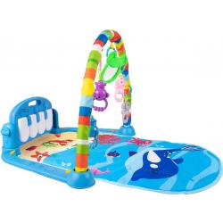 Babygym Dolphin - Babystartup - Babygym speeltjes - Speelmat - Speelkleed baby - Speeltapijt - Speelmat met boog - Muziek speelmat - Piano speelmat - 3-in-1 Muzikale Activity - Blauw