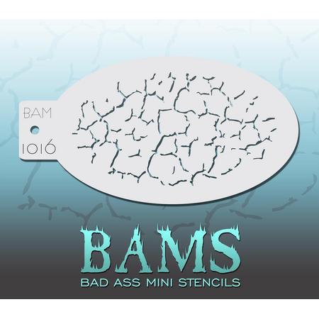 Bad Ass Stencil Nr. 1016 - BAM1016 - Schmink sjabloon - Bad Ass mini - Geschikt voor schmink en airbrush