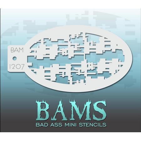 Bad Ass Stencil Nr. 1207 - BAM1207 - Schmink sjabloon - Bad Ass mini - Geschikt voor schmink en airbrush