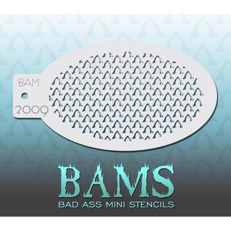 Bad Ass Stencil Nr. 2009 - BAM2009 - Schmink sjabloon - Bad Ass mini - Geschikt voor schmink en airbrush