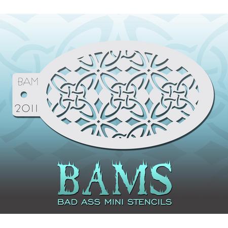 Bad Ass Stencil Nr. 2011 - BAM2011 - Schmink sjabloon - Bad Ass mini - Geschikt voor schmink en airbrush