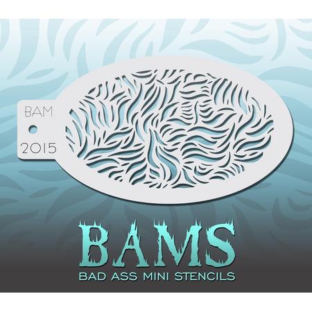 Bad Ass Stencil Nr. 2015 - BAM2015 - Schmink sjabloon - Bad Ass mini - Geschikt voor schmink en airbrush