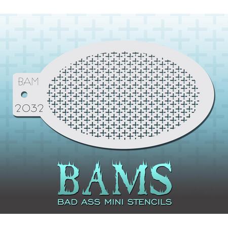 Bad Ass Stencil Nr. 2032 - BAM2032 - Schmink sjabloon - Bad Ass mini - Geschikt voor schmink en airbrush