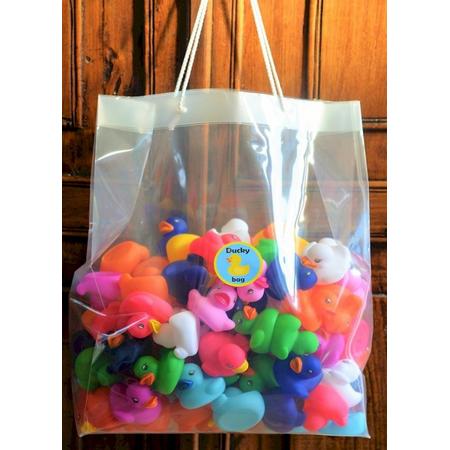 Duckybag tas van 100 gekleurde eendjes 5cm