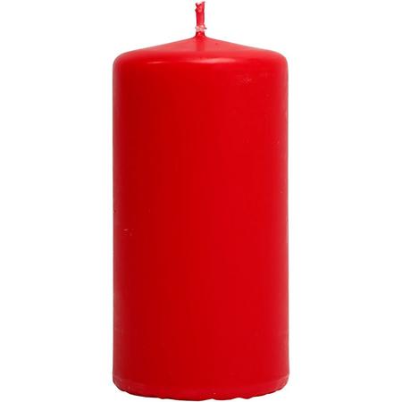 Kaarsen, rood, d: 50 mm, h: 100 mm, 6stuks [HOB-596103]