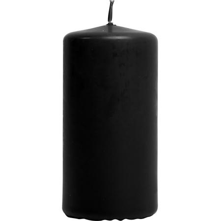 Kaarsen, zwart, d: 50 mm, h: 100 mm, 6stuks [HOB-596102]